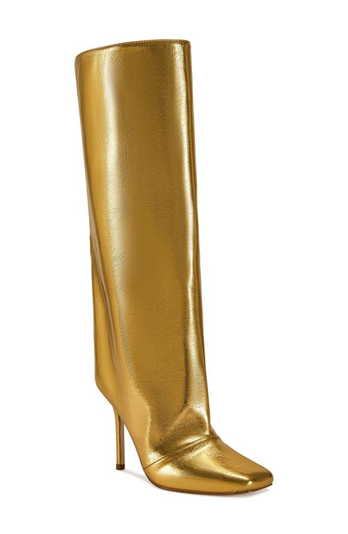 AZALEA WANG Rebelite Knee High Boot in Gold 