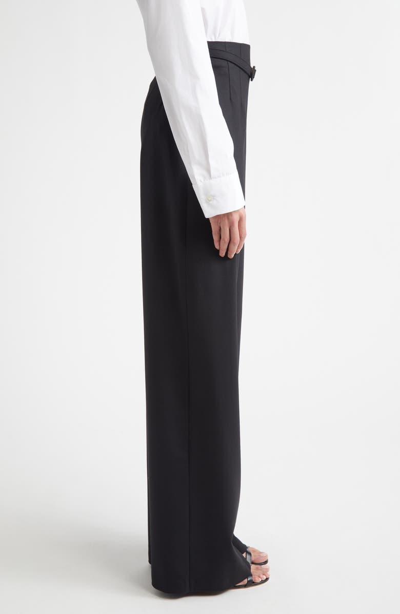 Oscar de la Renta Stretch Wool Pants, Alternate, color, Black