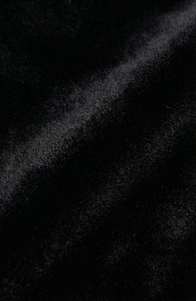 Modenaire Velvet Puff Sleeve Keyhole Top, Alternate, color, Black