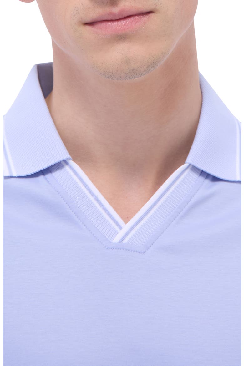 Tipped Johnny Collar Polo, Alternate, color, SKY