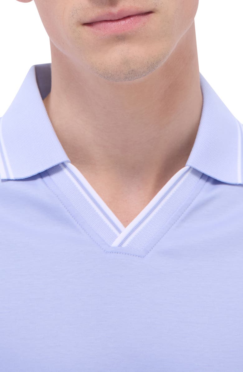 Bugatchi Tipped Johnny Collar Polo, Alternate, color, Sky