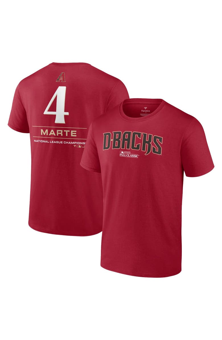 FANATICS Men's Fanatics Branded Ketel Marte Red Arizona Diamondbacks 2023 World Series Name & Number T-Shirt, Main, color, 