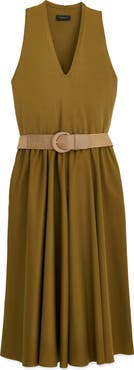 【Donna Karan New York】Mixed-Media Midi Dress Donna Karan New York Women's Mixed-Media Midi Dress - Macy's