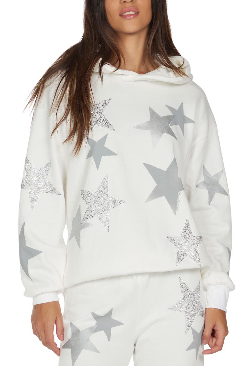 Harmony Crystal Multi Stars Hoodie, Alternate, color, Faded White