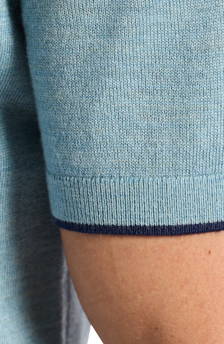 Robert Graham Edvan Merino Wool Blend Polo Sweater, Alternate, color, Slate Blue