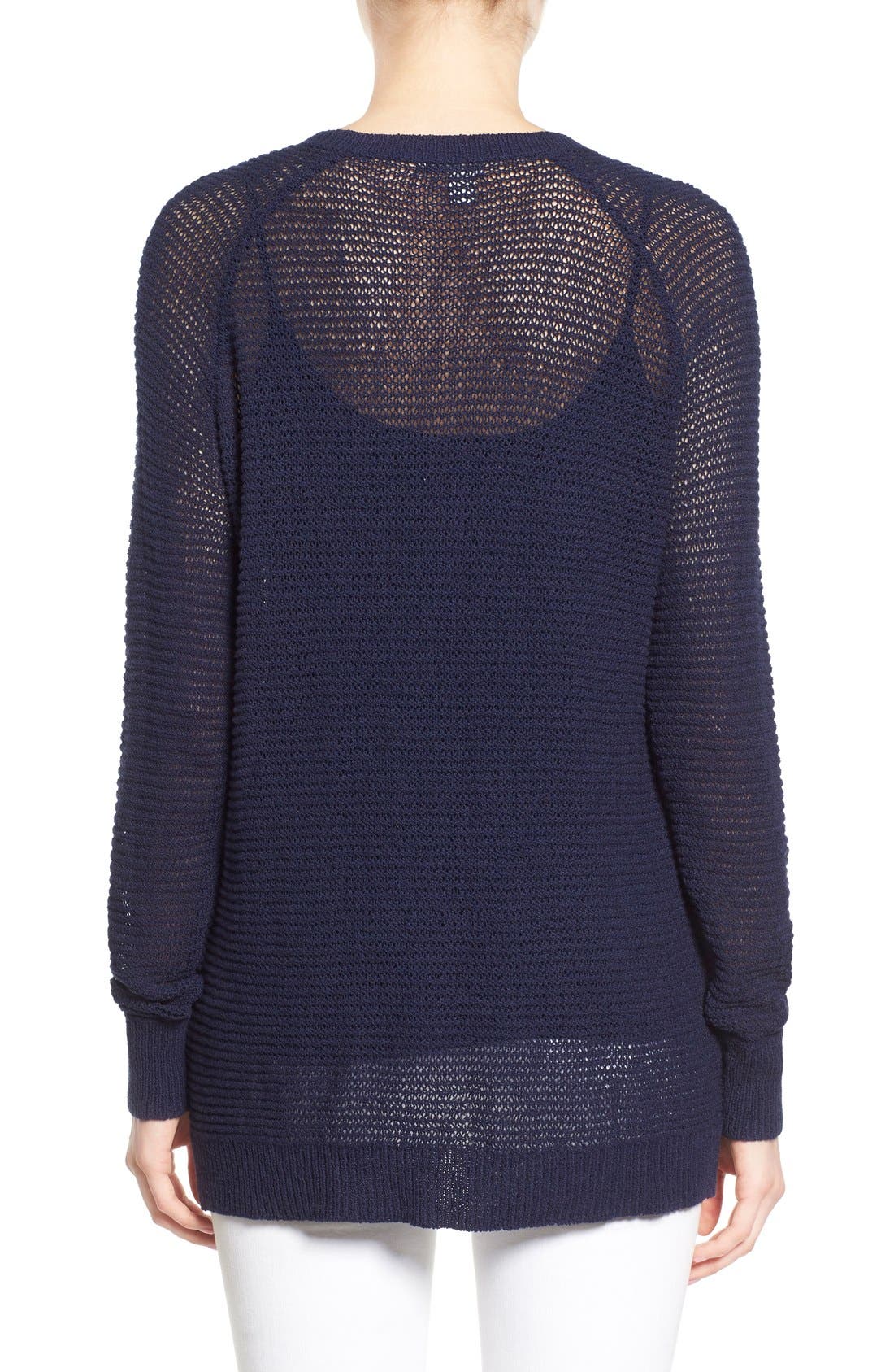Halogen® Textured Cotton V-Neck Sweater (Women) | Nordstrom