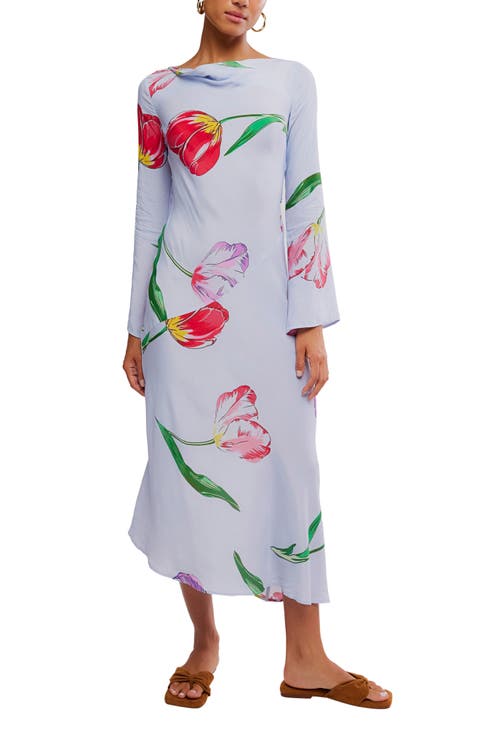 Zadie Tulip Print Long Sleeve Maxi Dress