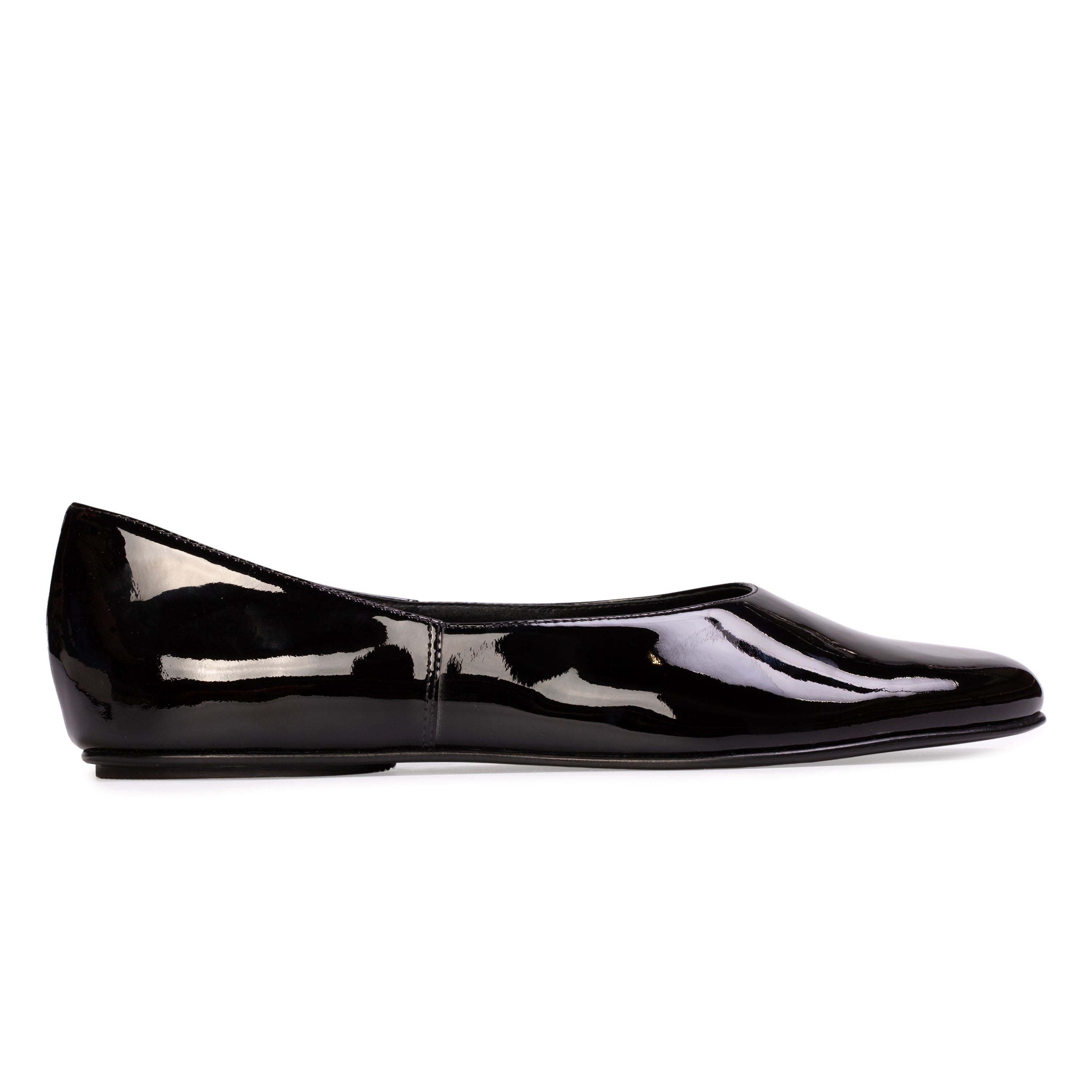 BLACK SUEDE STUDIO Ezra Ballet Flat, Main, color, Black Patent