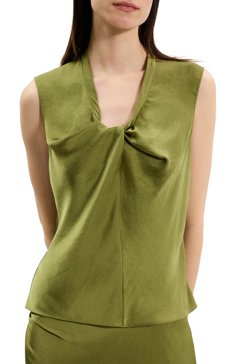 Twist Neck Sleeveless Top, Alternate, color, AVOCADO