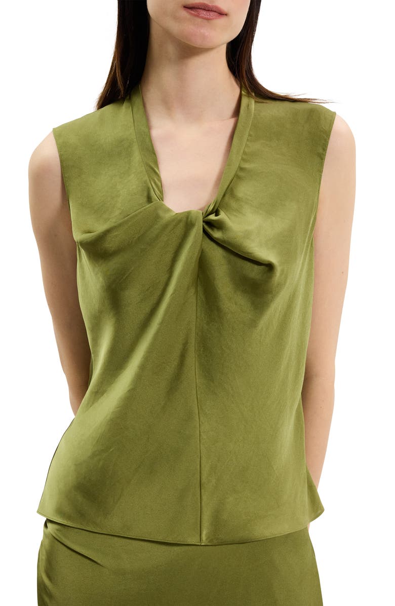 Theory Twist Neck Sleeveless Top, Alternate, color, Avocado