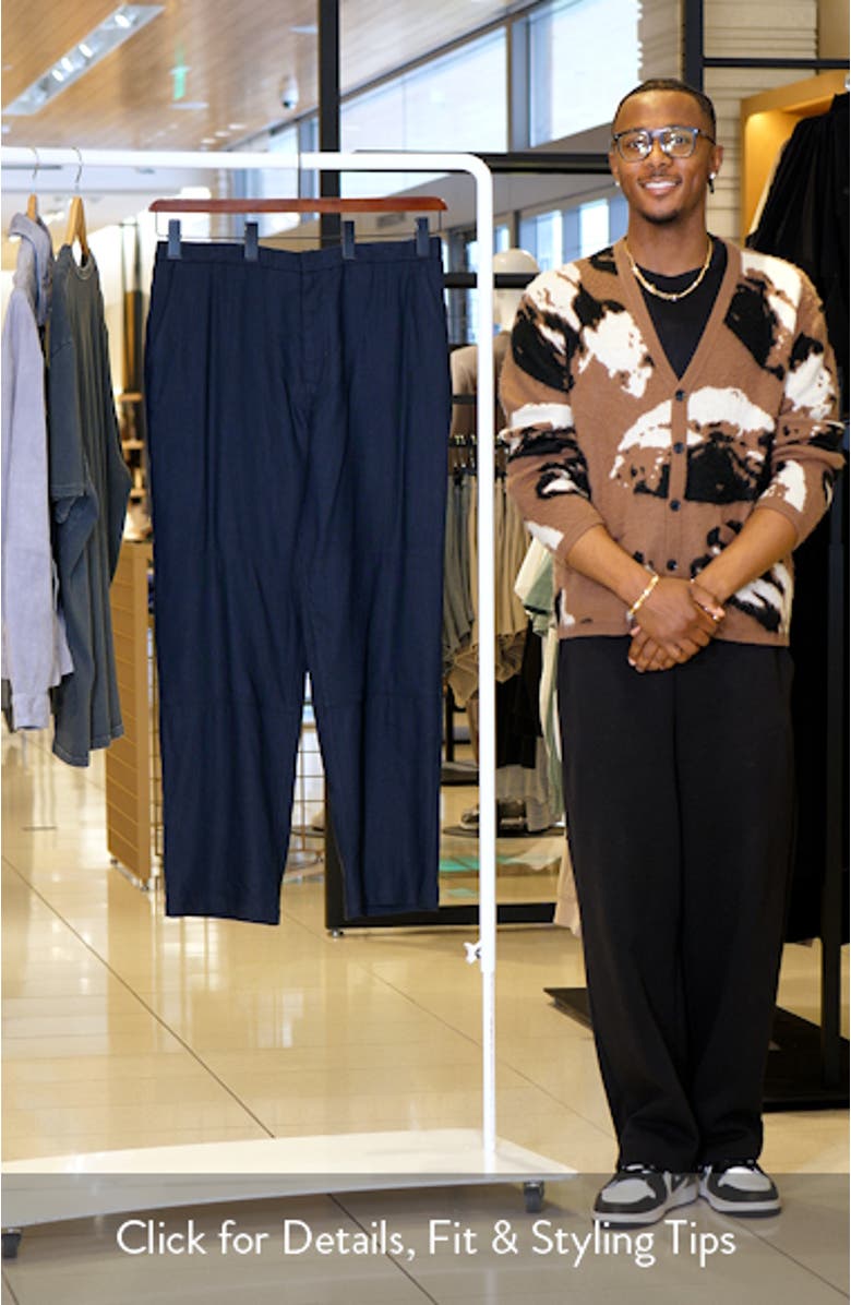 Louie Flat Front Stretch Viscose & Linen Pants, sales video thumbnail