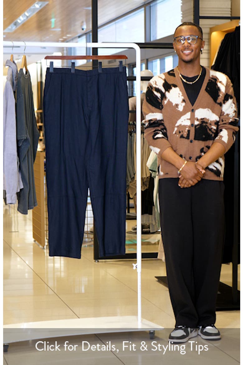 Louie Flat Front Stretch Viscose & Linen Pants video