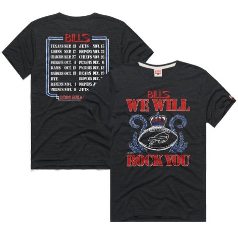 Unisex Homage Charcoal Buffalo Bills 2026 NFL Schedule Queen Tri-Blend T-Shirt