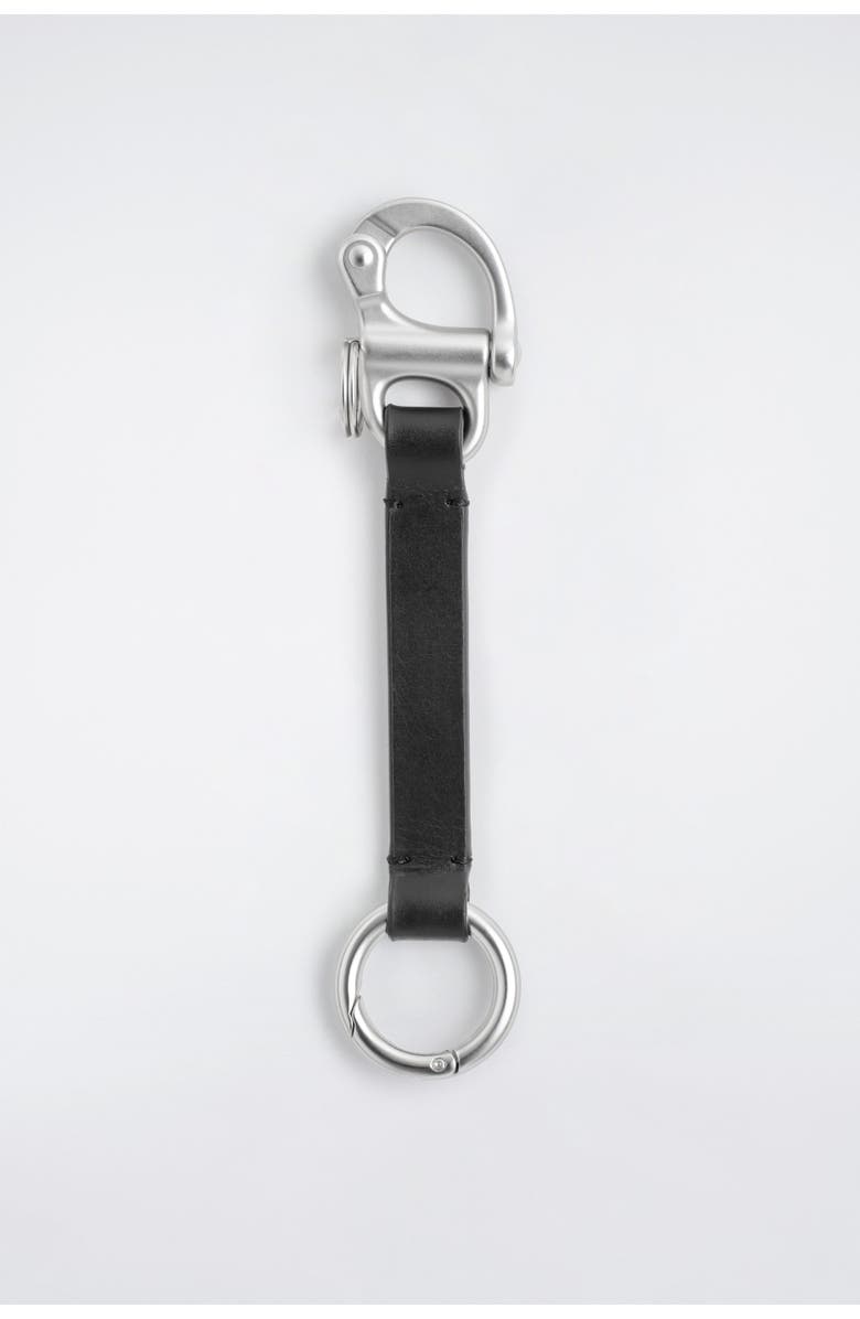 COS Double-ended Leather Lanyard, Main, color, Black