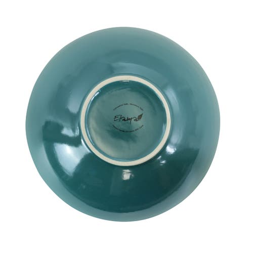 Elama Sea Foam Mozaic 16 Piece Luxurious Stoneware Dinnerware With Complete Setting For 4 In Blue