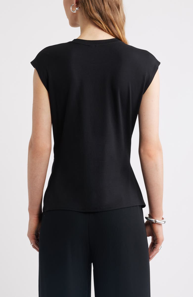 Nordstrom Draped Cap Sleeve Peplum Top, Alternate, color, Black
