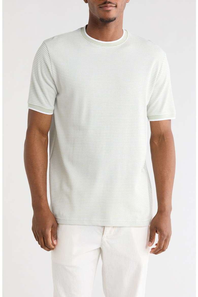 Textured Crewneck T-Shirt, Main, color, LIGHT GREEN