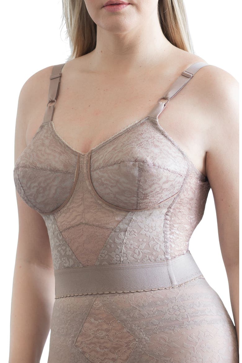Longline Wireless Shaping Bra with Expandable Cups, Alternate, color, Mocha