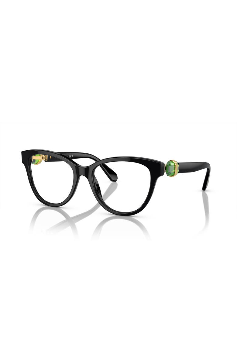 Swarovski 52mm Round optical glasses, Main, color, Black