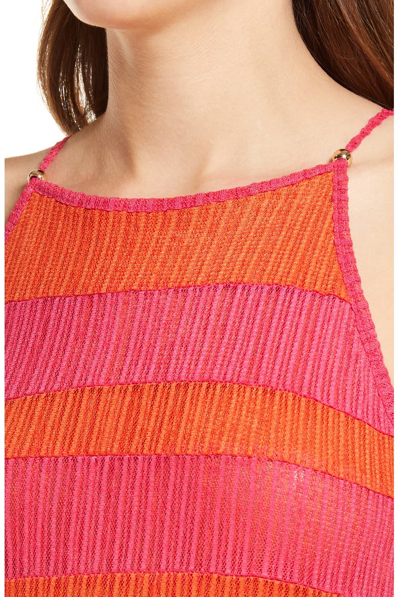 Mesh Knit Minidress, Alternate, color, RED