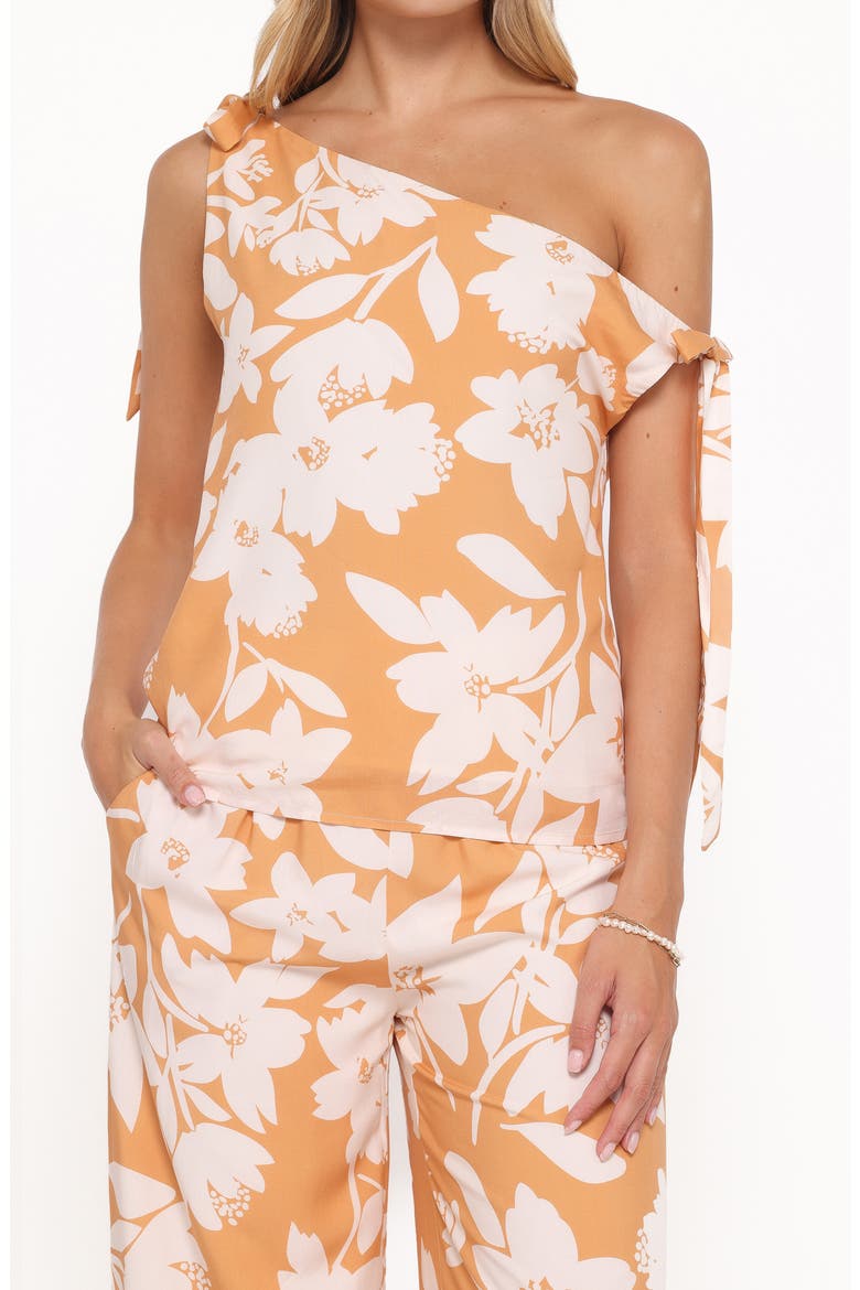 Flynn Floral One-Shoulder Top & Pants Set, Alternate, color, YELLOW FLORAL