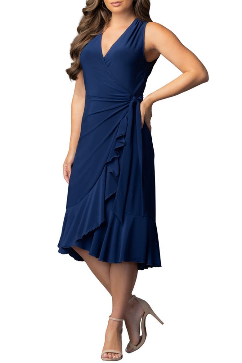 Laguna Sleeveless Wrap Dress, Alternate, color, Nouveau Navy