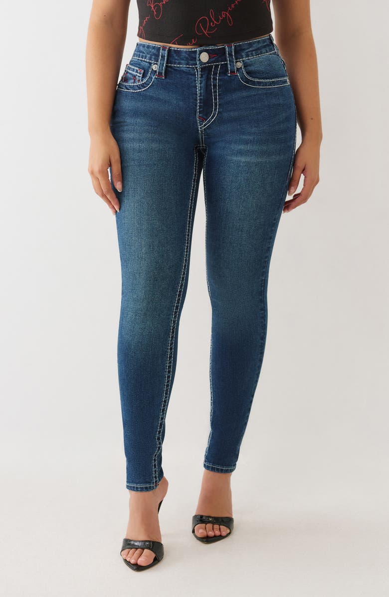 True Religion Jennie Big T Skinny Jeans, Main, color, Medium Rustic Barn Wash