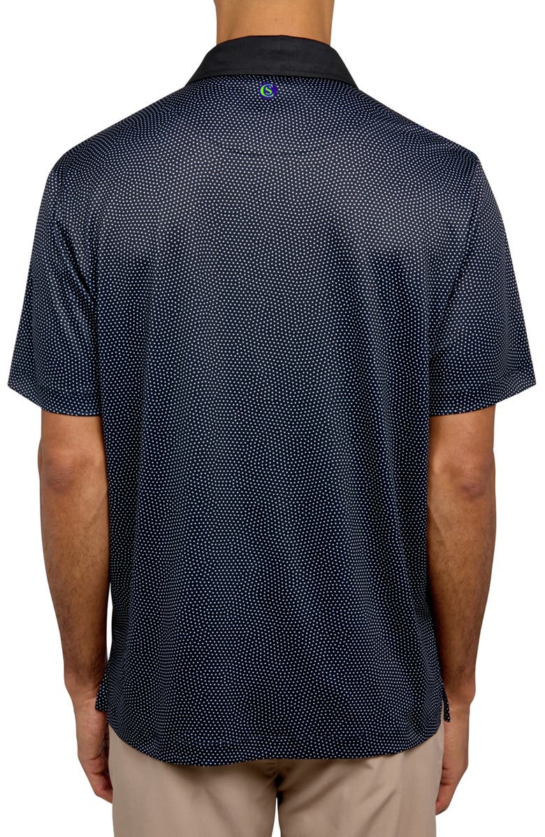 CONSTRUCT Dot Print Performance Golf Polo, Alternate, color, Black/White