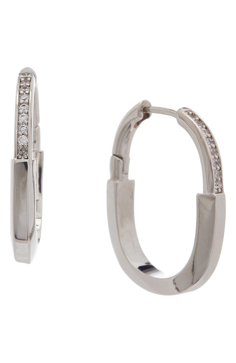 Juvell Cubic Zirconia Hoop Earrings, Main, color, Silver
