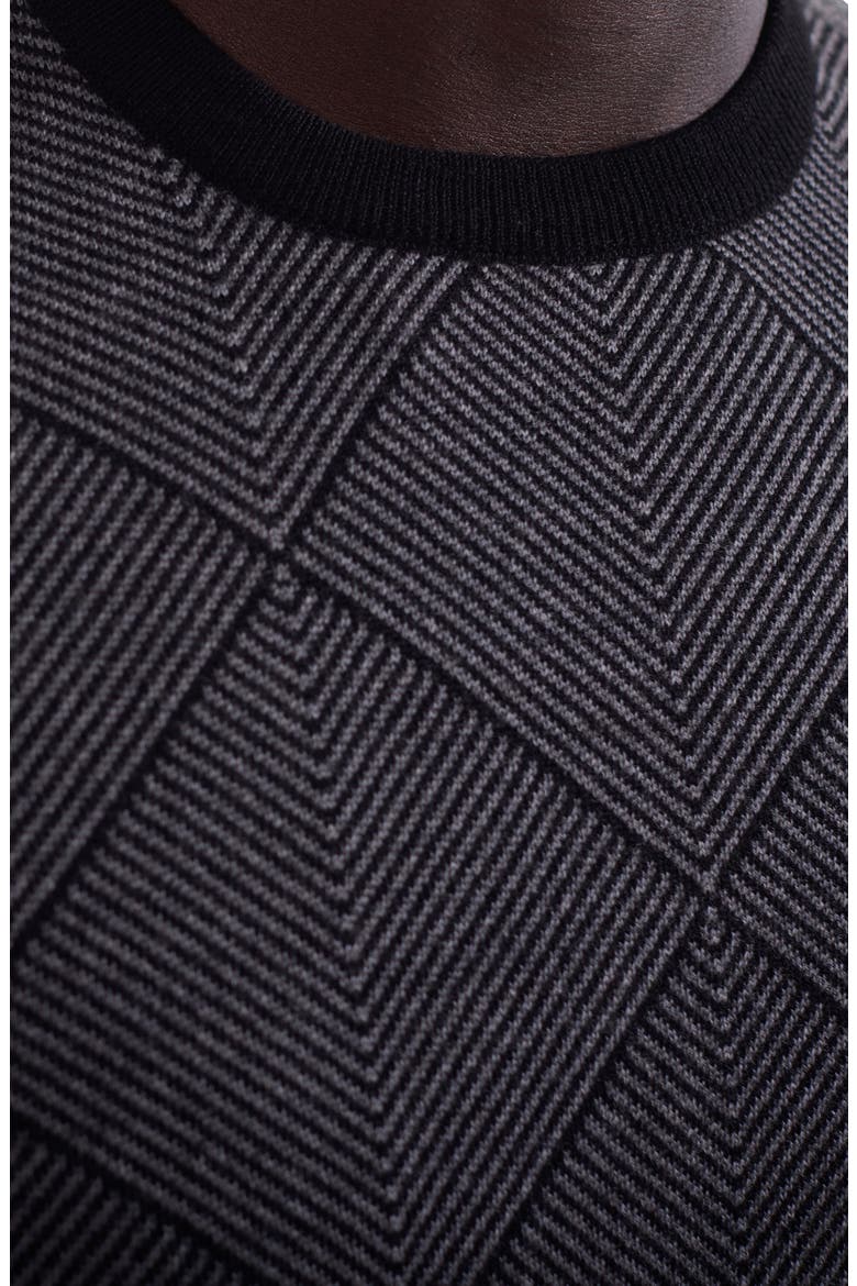 Diamond Merino Wool Sweater, Alternate, color, BLACK