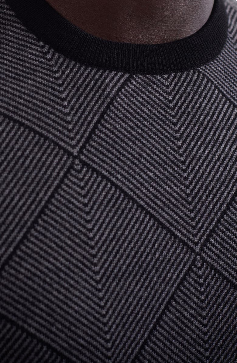 Bugatchi Diamond Merino Wool Sweater, Alternate, color, Black