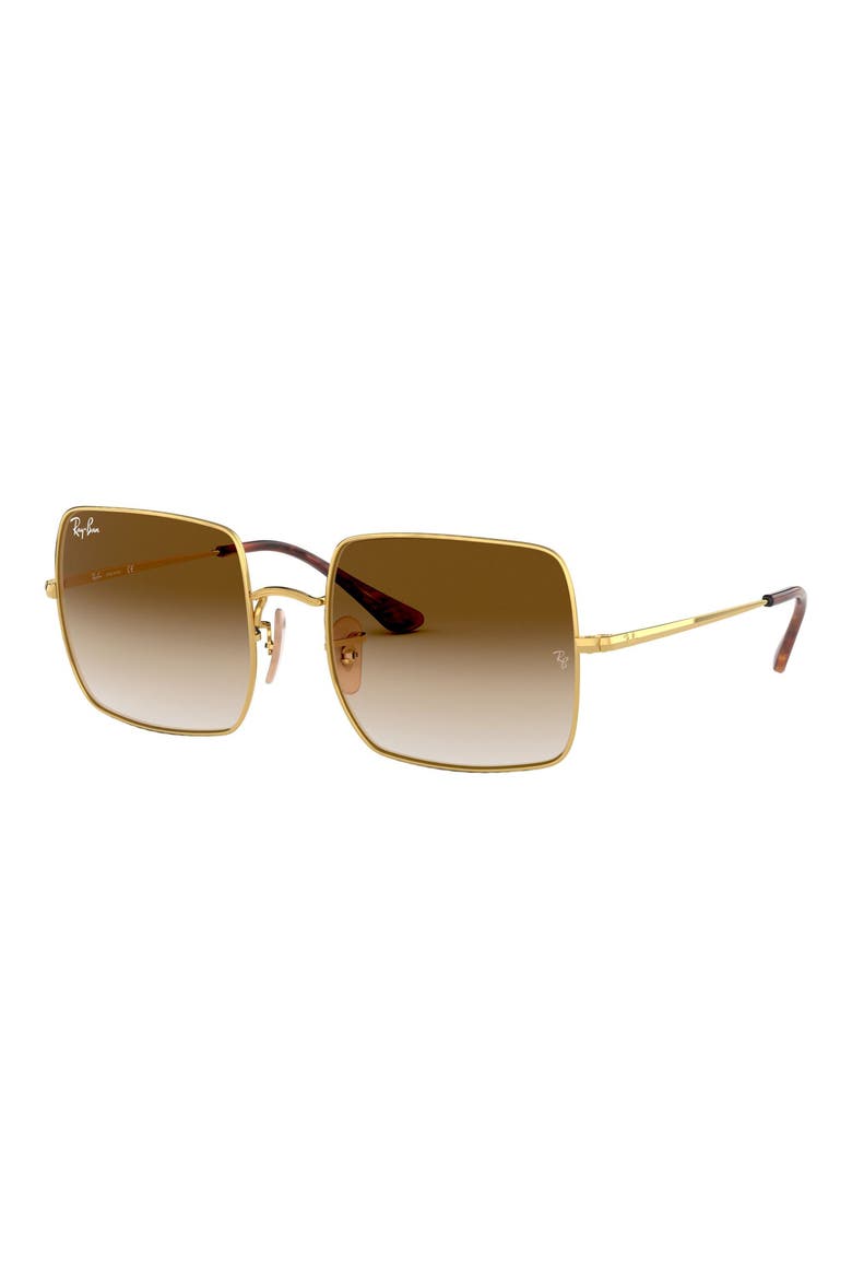 54mm Gradient Square Sunglasses, Alternate, color, GOLD / BROWN GRADIENT