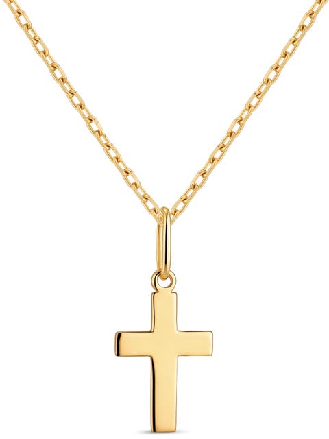 Cross Pendant with Cable Chain Necklace in 14K Gold