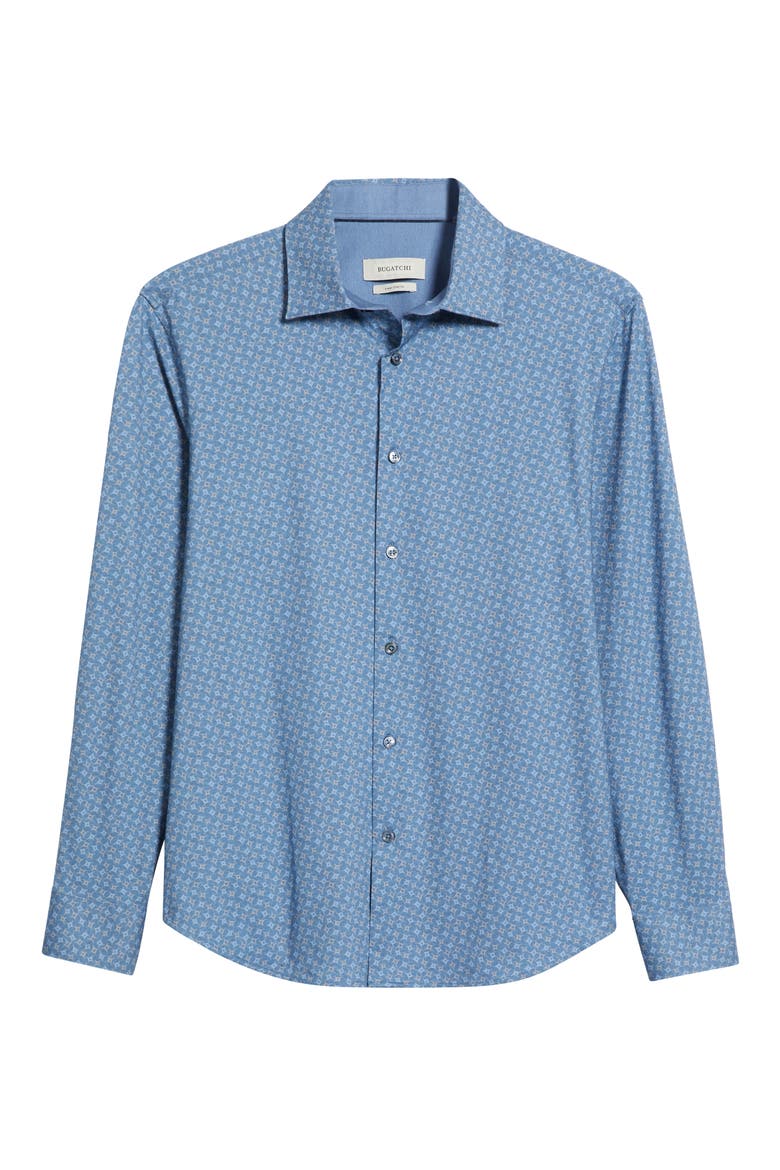 Jimmy OoohCotton® Abstract Print Button-Up Shirt, Alternate, color, COBALT