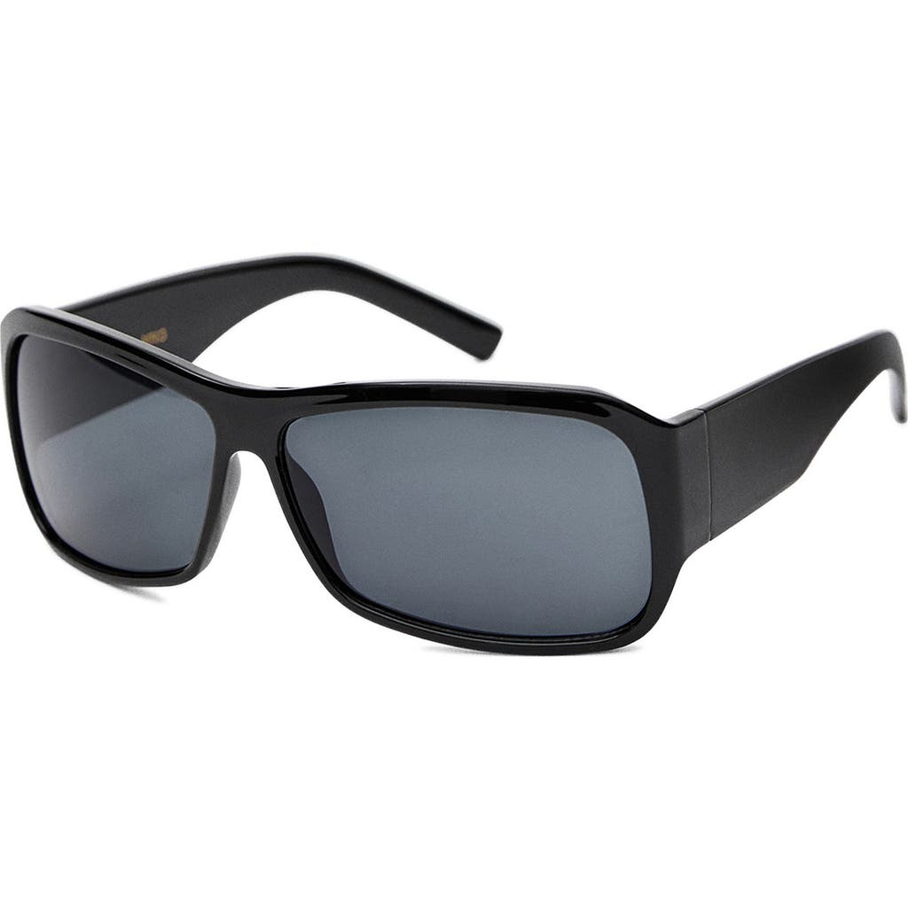 Mango Maxi Frame Rectangular Sunglasses In Black