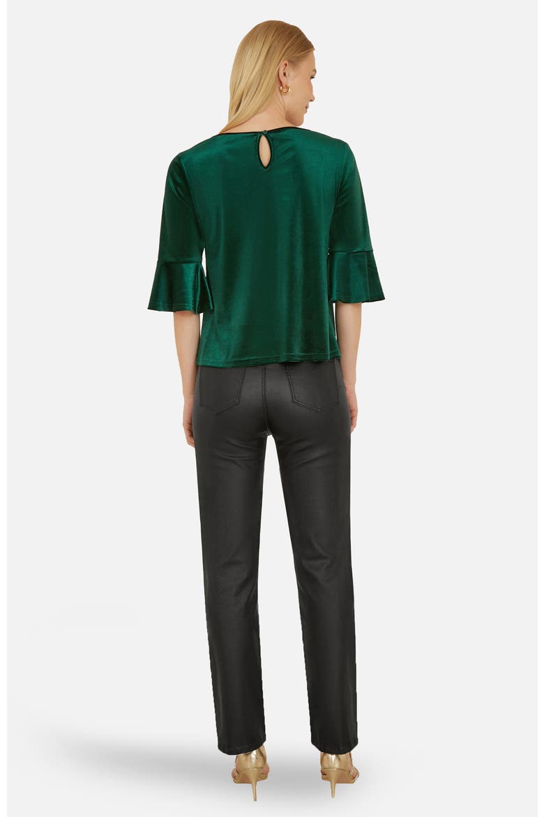 Fluted Sleeve Relaxed Fit Top, Alternate, color, Green