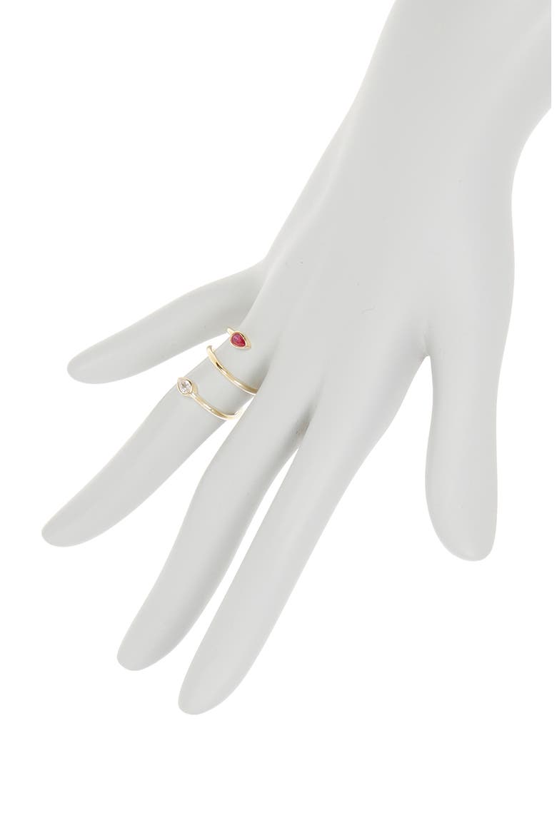 Double Twist Crystal Ring, Alternate, color, GOLD