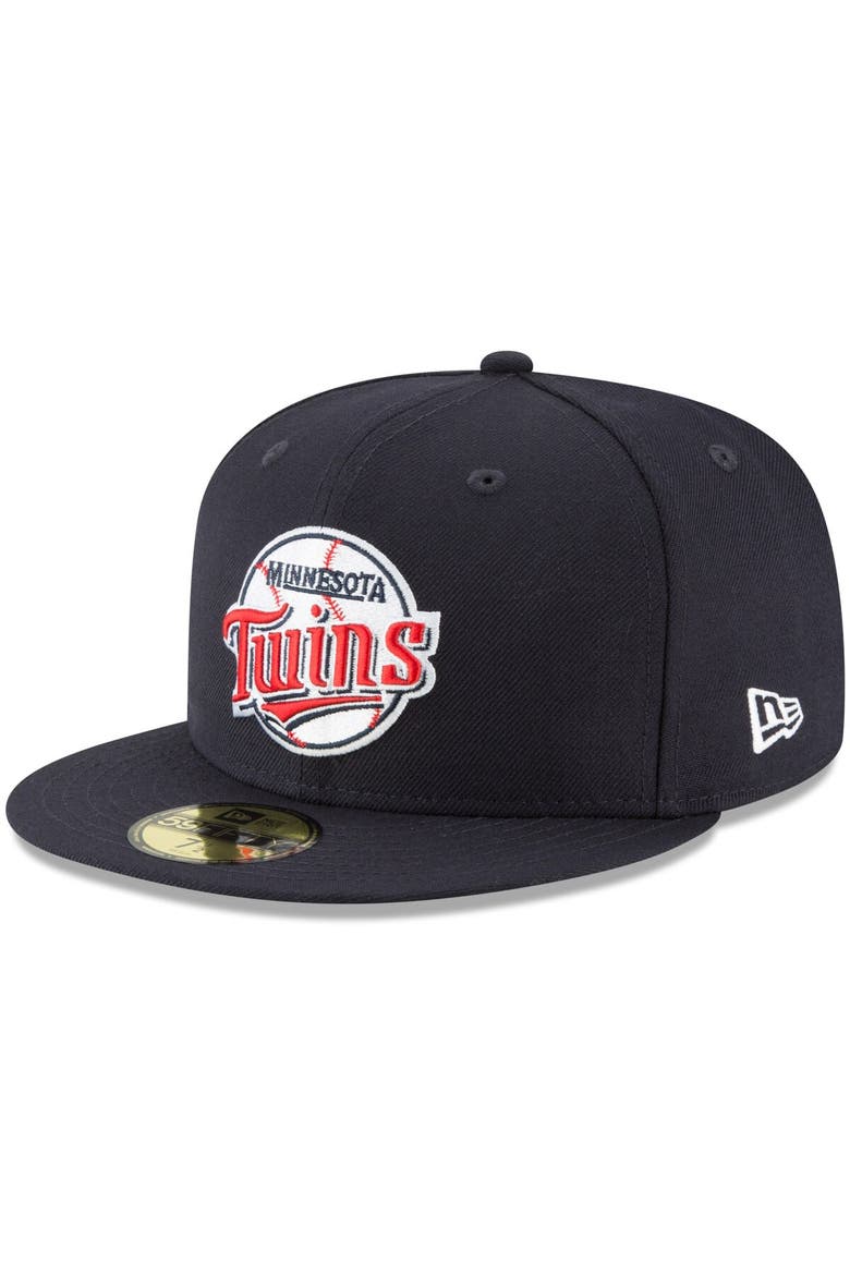 Men's New Era Navy Minnesota Twins Cooperstown Collection Wool 59FIFTY Fitted Hat, Main, color, Navy
