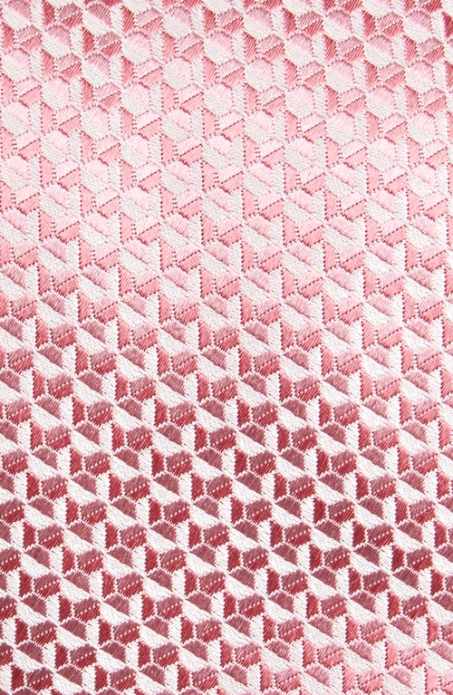 Canali Geometric Silk Tie In Pink