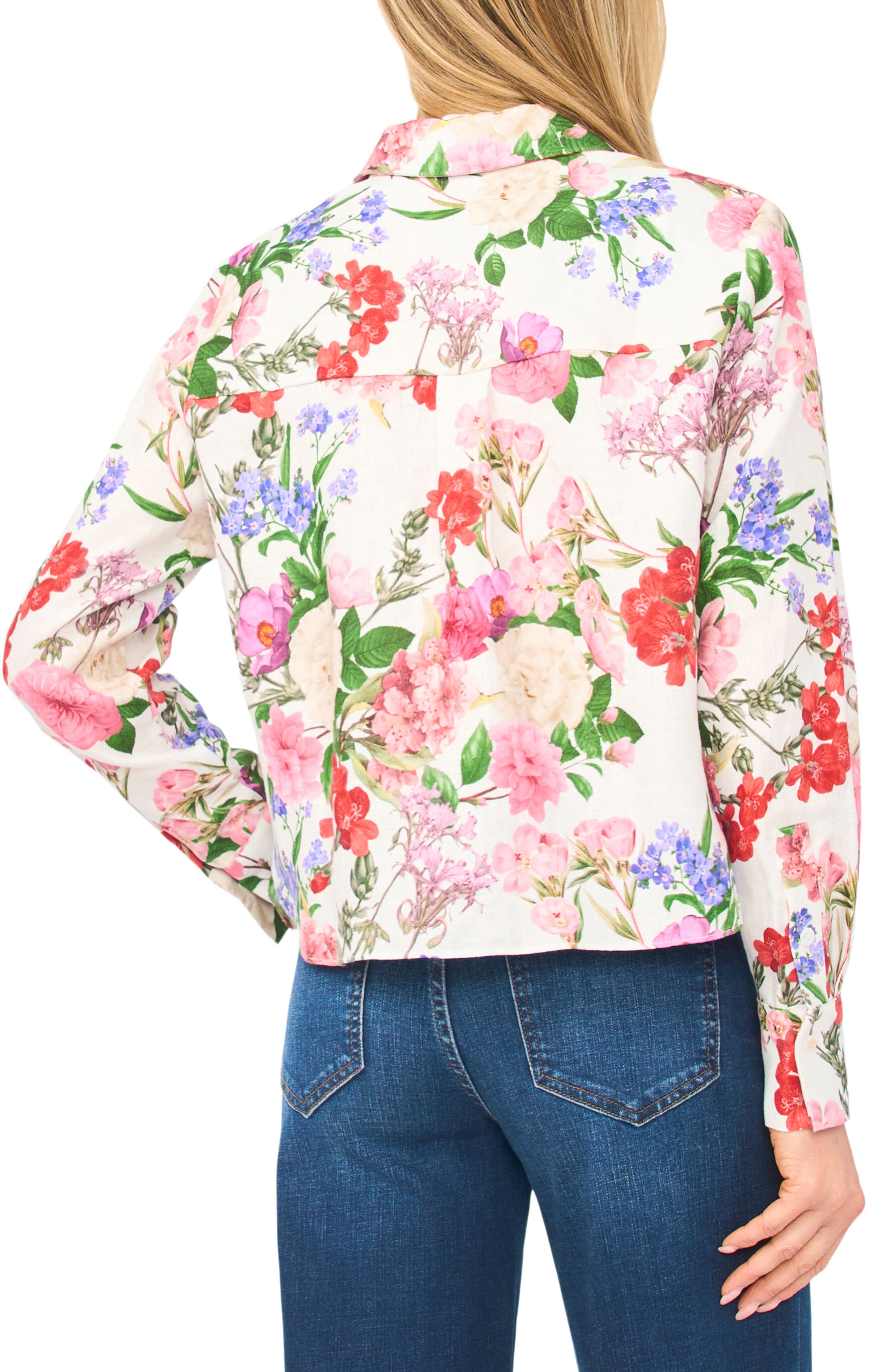 Erin Floral Linen Button-Up Shirt - image 2