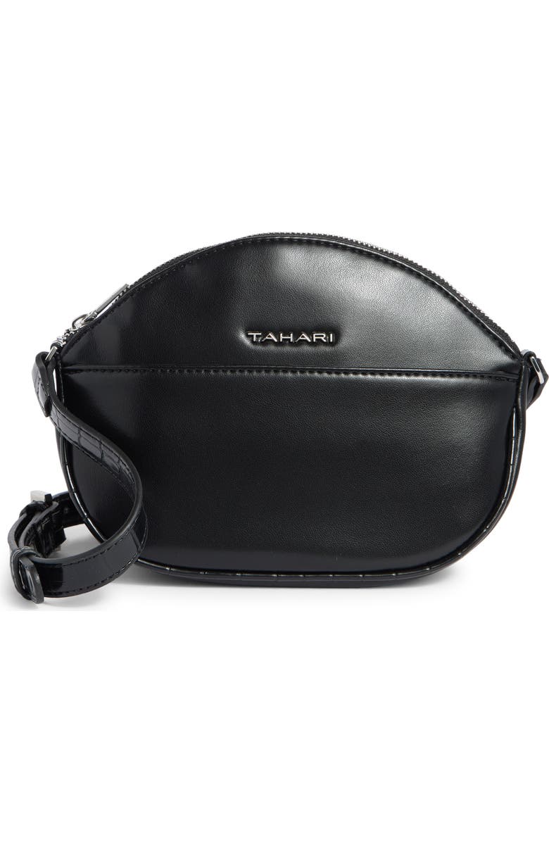 T Tahari Crosby Crossbody Bag, Main, color, Black Croco Block