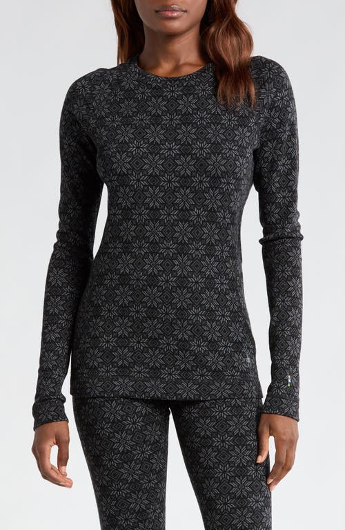 Smartwool Classic Thermal Merino Wool Base Layer Long Sleeve Top In Black Digi Snow