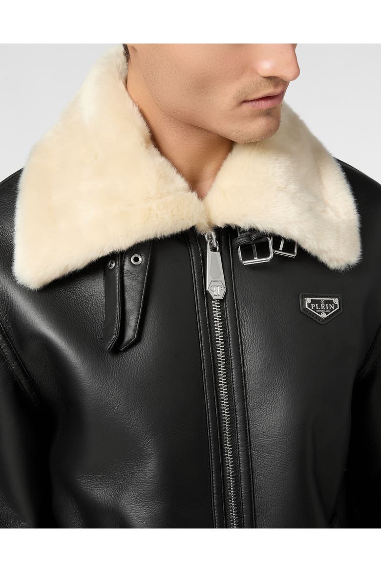 Oversize Eco Shearling Jacket Men, Alternate, color, black