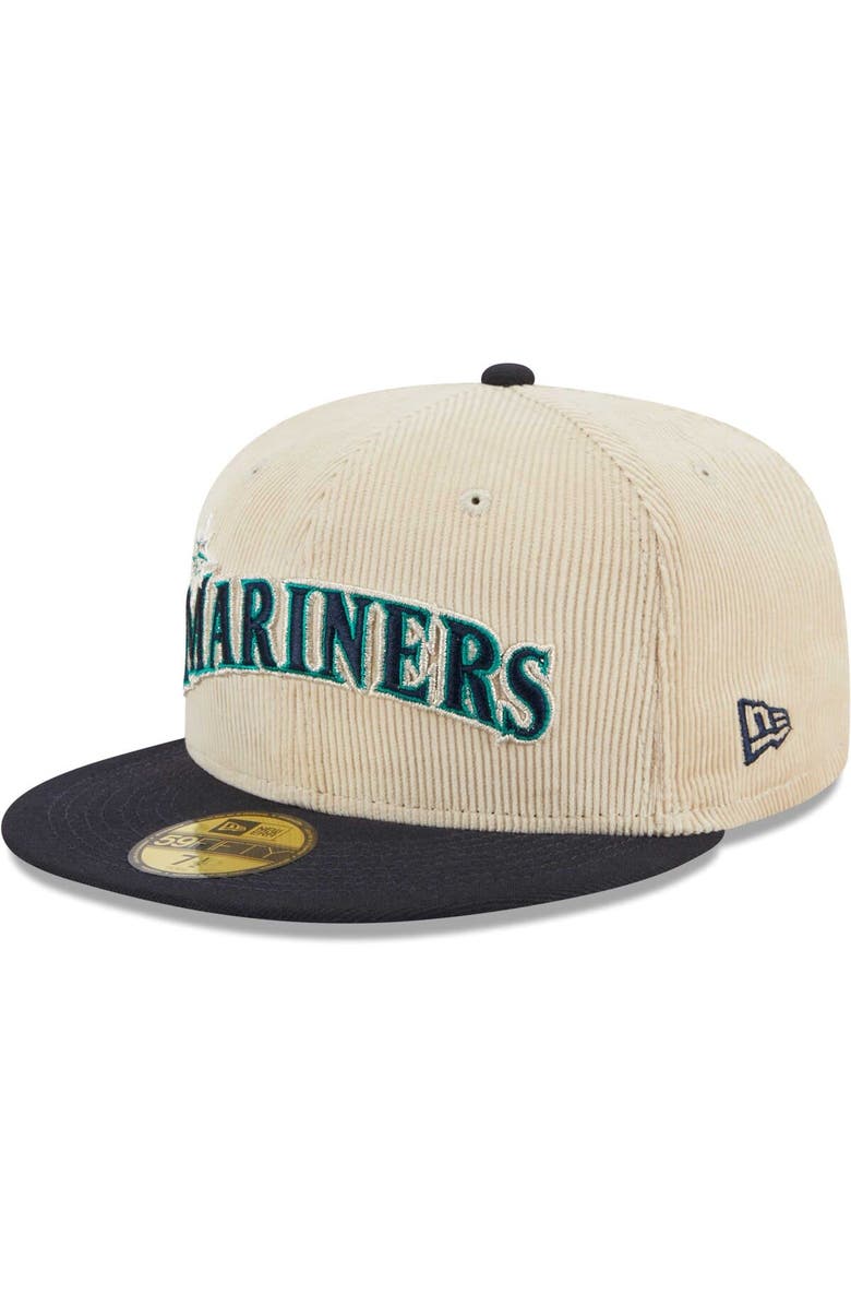 New Era Men's New Era White Seattle Mariners  Corduroy Classic 59FIFTY Fitted Hat, Alternate, color, 