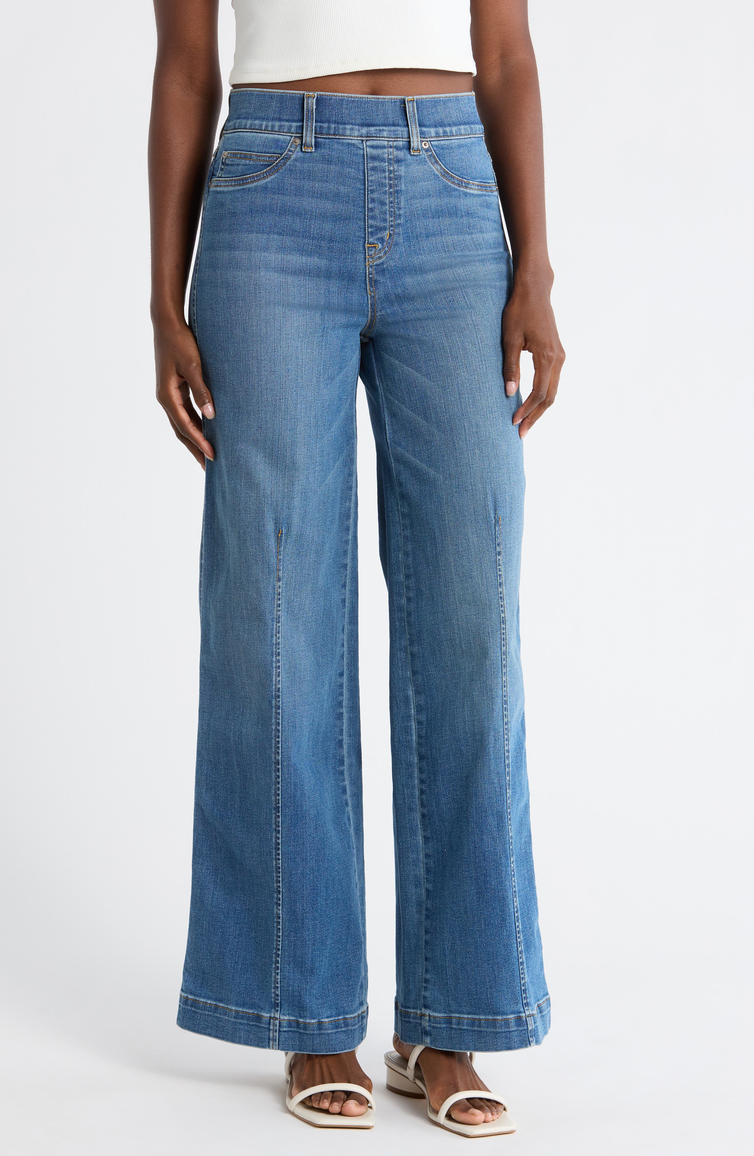 SPANX® Wide Leg Pull-On Jeans