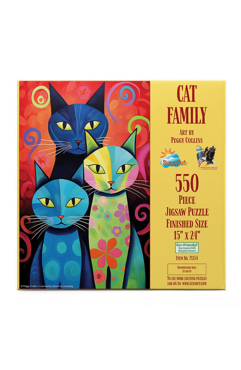 Sunsout Cat Family 550 piece Jigsaw Puzzle for Adults, Alternate, color, Multicolor
