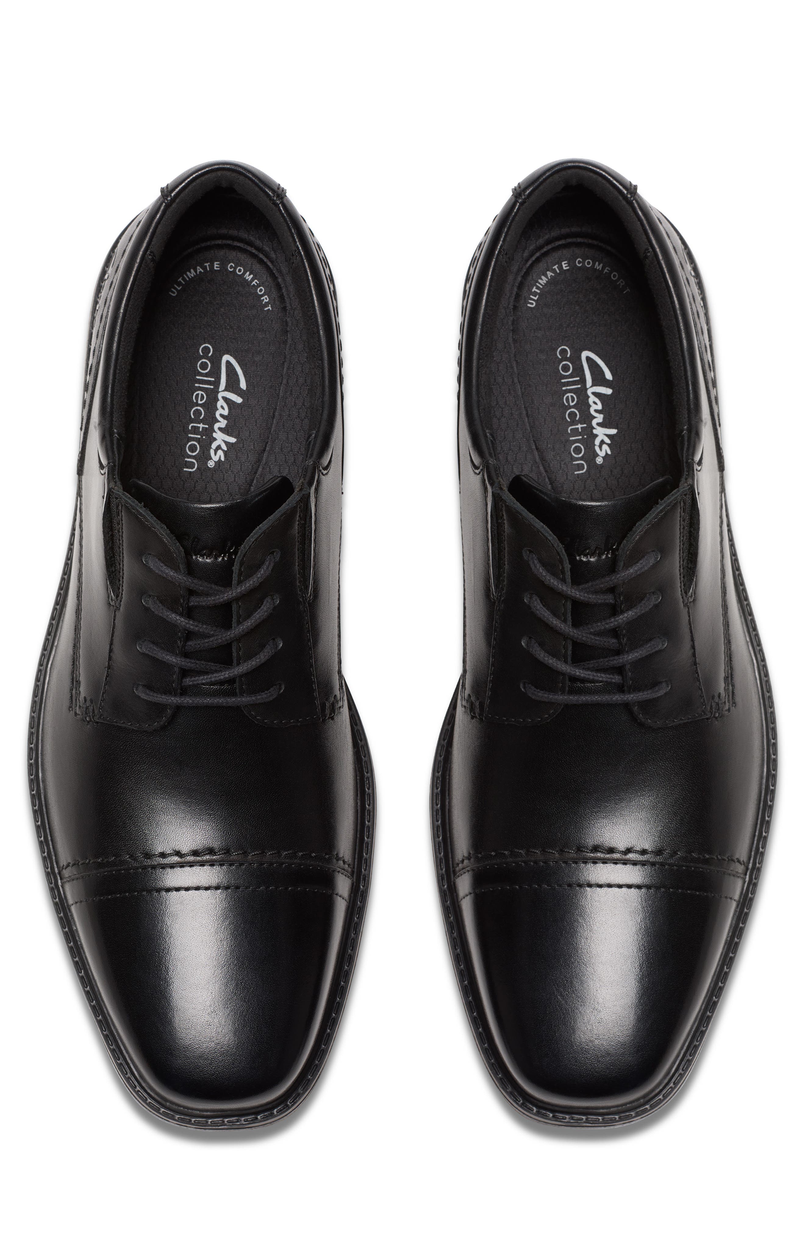 Clarks<sup>®</sup> Dresslite Cap Toe Derby, Alternate, color, Black Leather