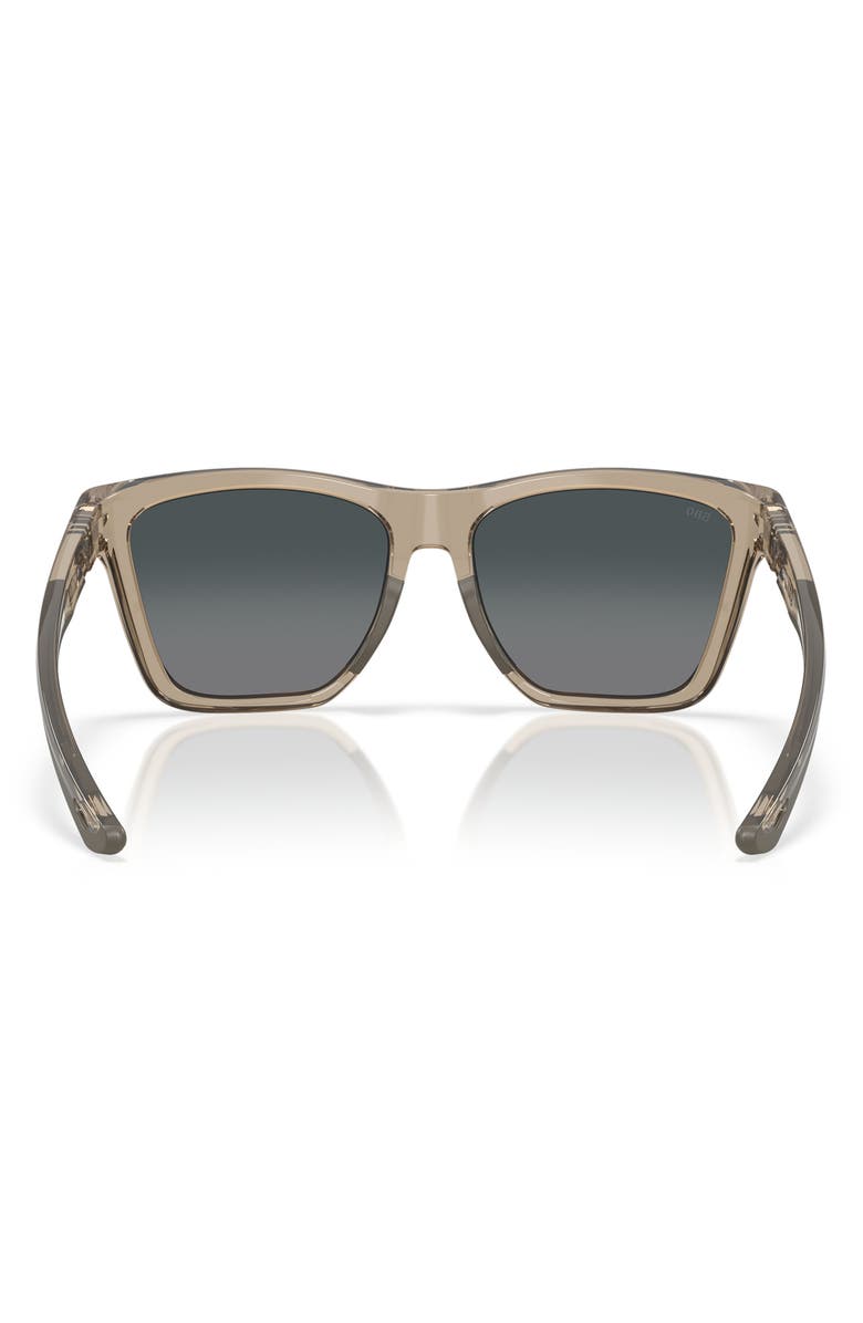 Costa Del Mar 57mm Polarized Rectangular Sunglasses, Alternate, color, Taupe/ Gray Gradient 580G