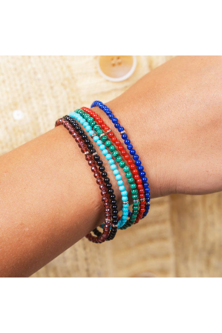 Lapis Round Bead Bracelet, Alternate, color, Lapis
