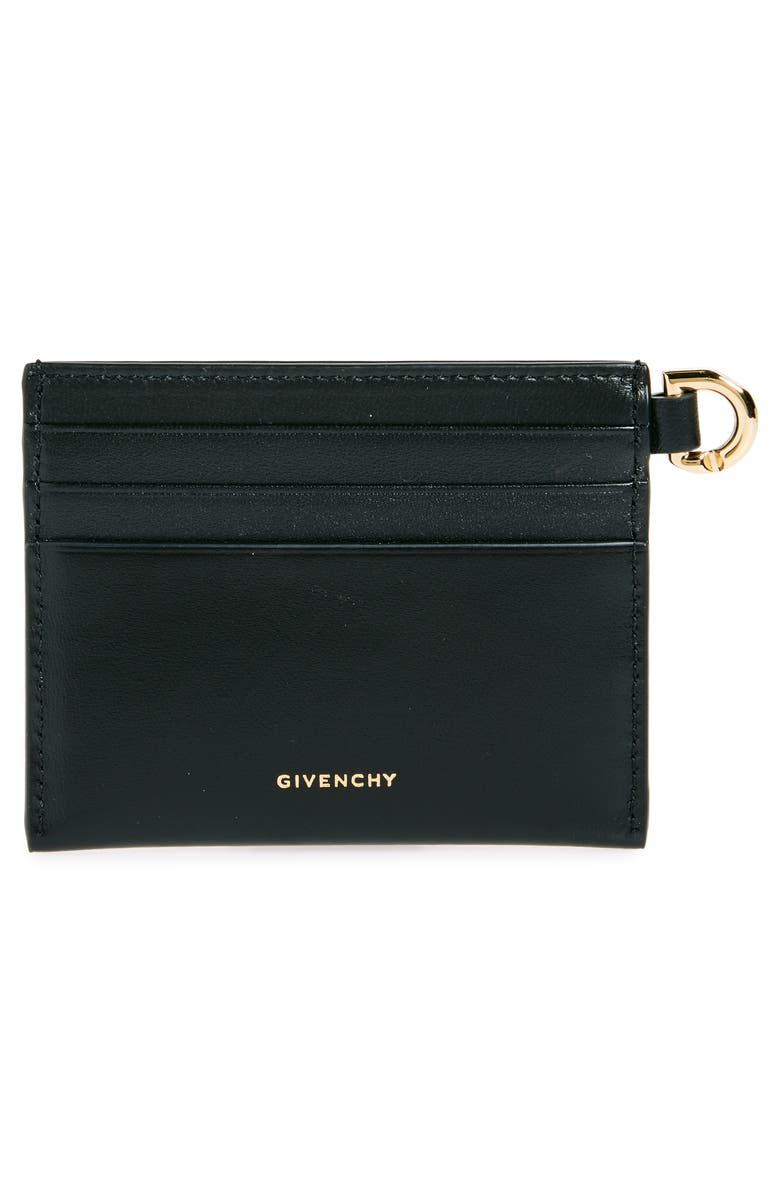Givenchy Voyou Leather Card Case, Alternate, color, Black